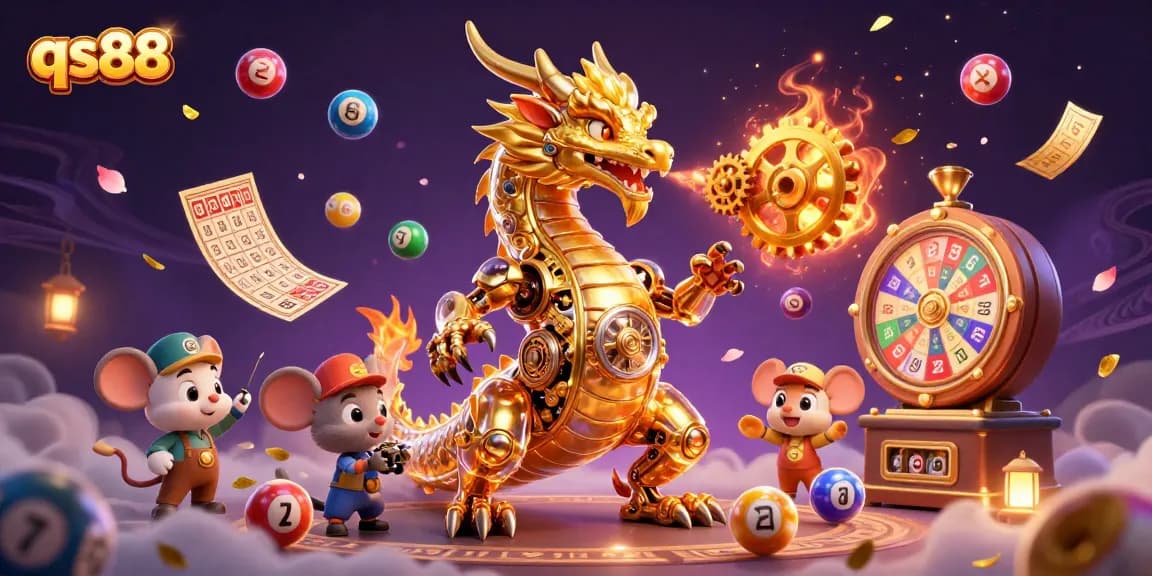 Experience exciting qs88 gaming moments with a lively casino scene filled with cheerful illustrations.