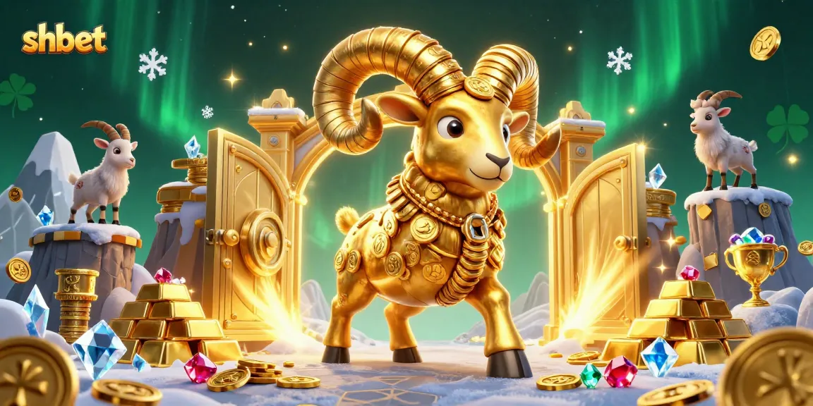 Experience the excitement of shbet with a golden ram charging through a treasure vault in an electrifying online casino scene.