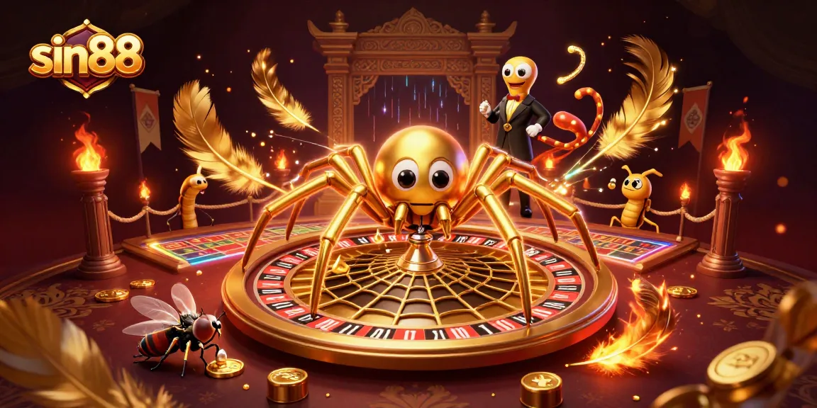 Experience thrilling bets and excitement at sin88 with a golden spider and centipede croupier.