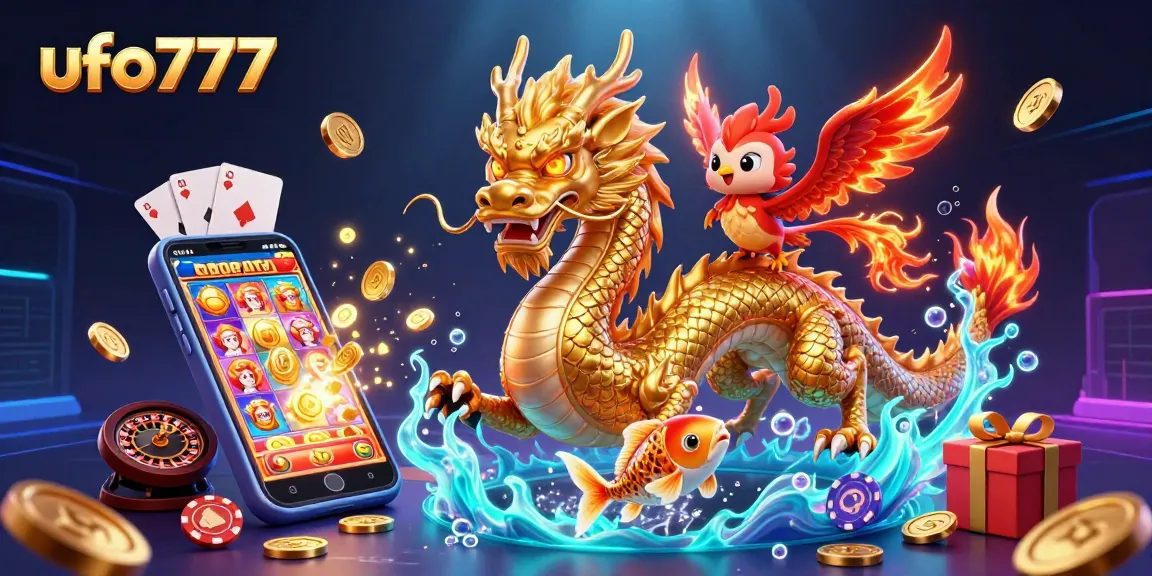 Experience thrilling wins with ufo777 in a vibrant, action-packed casino scene filled with excitement.