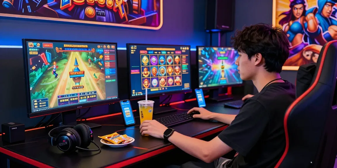 Pengalaman bermain rajaslot88 yang seru dengan pemain di depan monitor dan suasana yang menggembirakan.