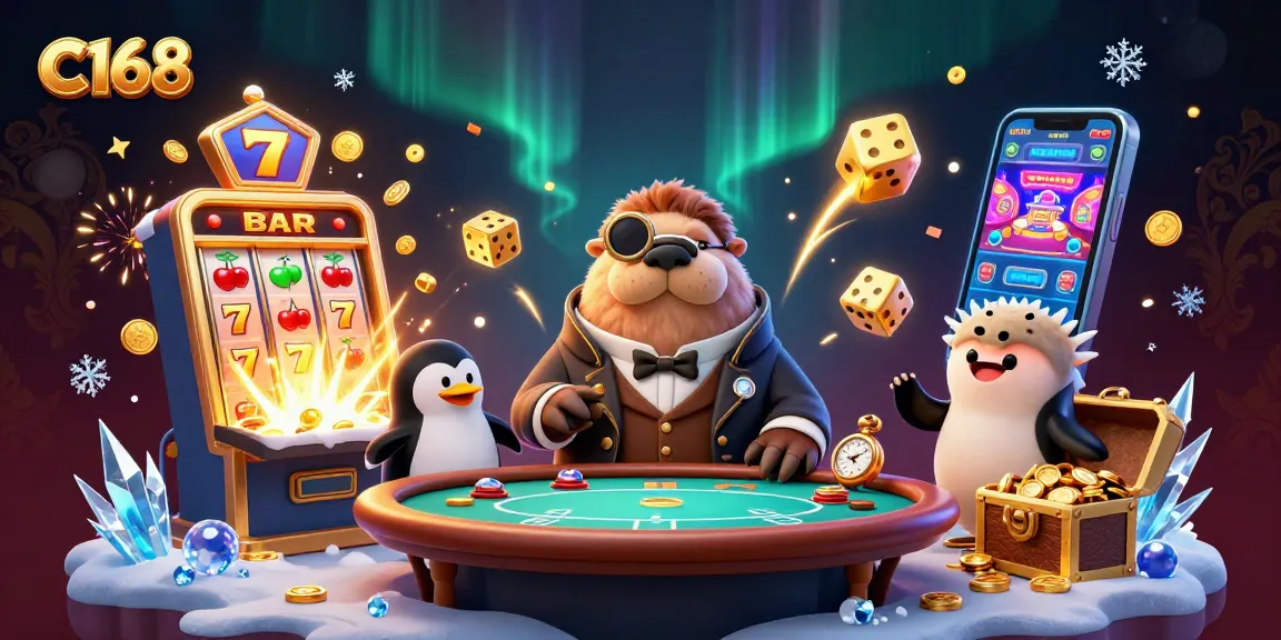 C168 players enjoying an exhilarating underwater poker game with rich casino elements and vibrant characters.