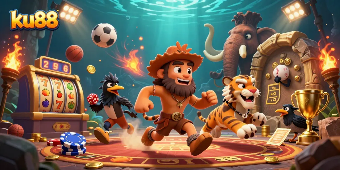 ku88 enhances your gambling experience with unique prehistoric casino characters and dynamic game elements.