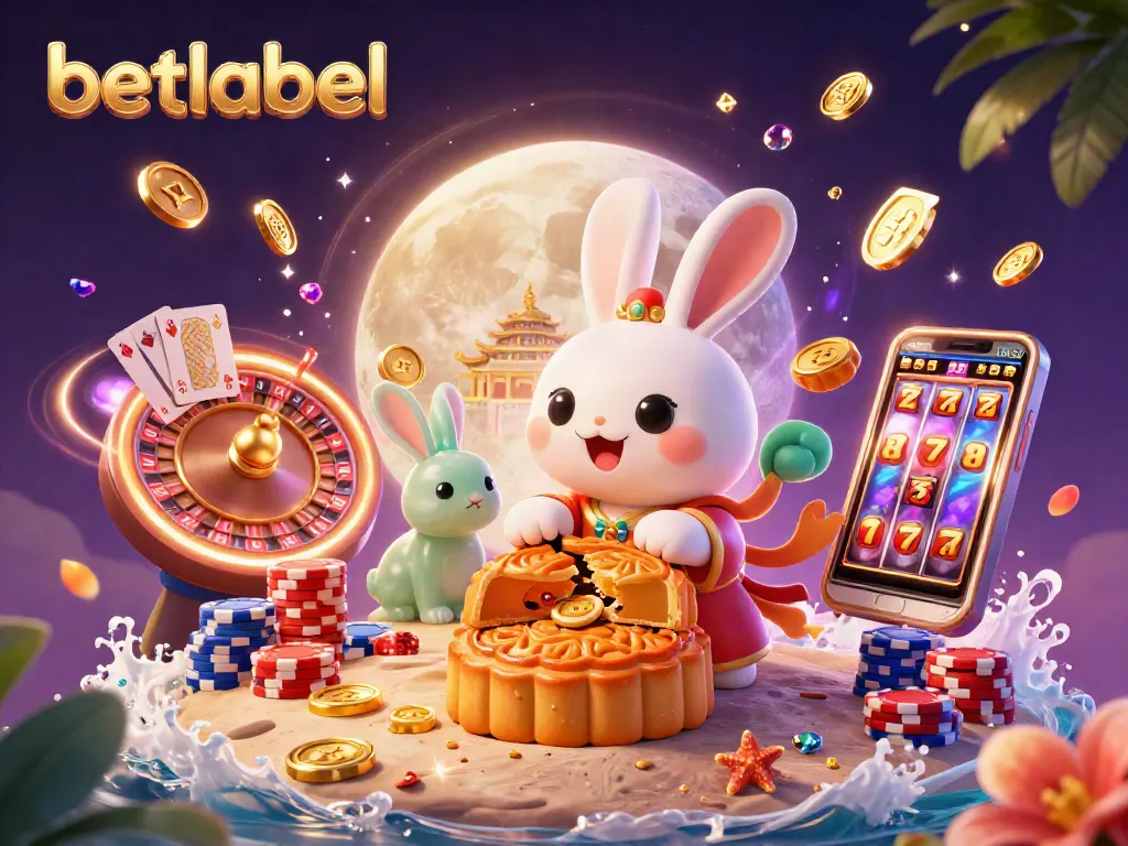 Experience exciting gameplay at Betlabel with a lively 3D casino scene featuring poker chips, golden coins, and a captivating atmosphere.