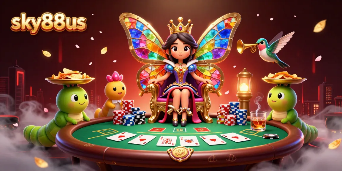 Experience thrilling gameplay at sky88us with our dazzling 3D casino art featuring poker elements and vibrant characters.