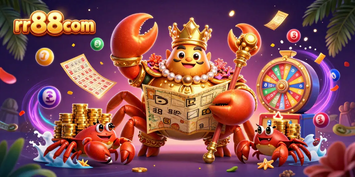 Win big at rr88com with a vibrant casino adventure featuring a golden crab emperor amidst exciting game elements!