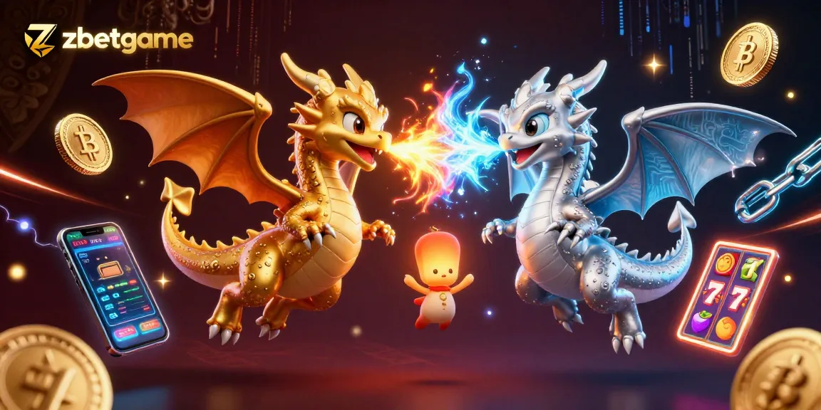 Engage in thrilling gaming experiences at zbetgame with an energetic dragon-themed casino scene.
